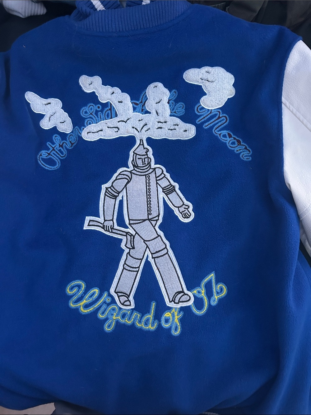 Blue 'Wizard of Oz' Embroidered varsity jacket